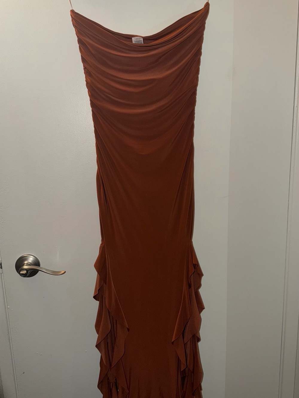 Windsor Rust Orange Ruffled Maxi Dress